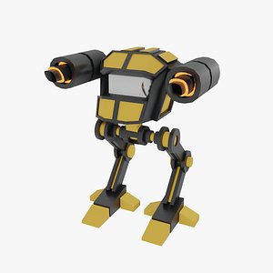 Rigged 3D Low Poly Mech