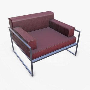 3D Lounge Chair Low-poly PBR