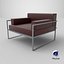 Poltrona lounge Low-poly PBR