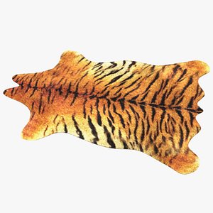 3D Tiger Hide Rug with Fur