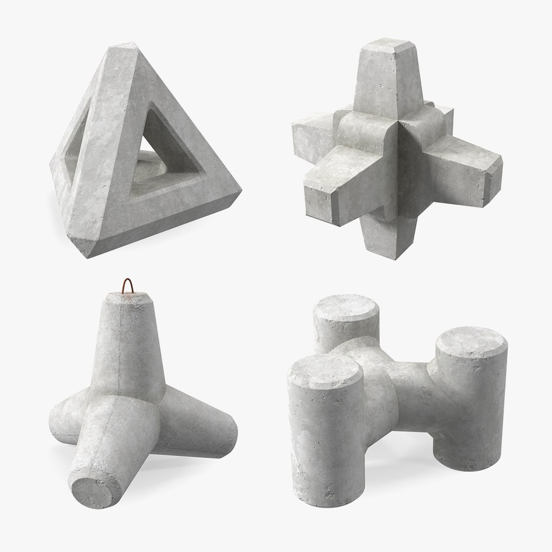 Breakwater Coastal Protection Blocks Collection 2 3D model preview