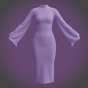 3D Female gown - Midi Dress model