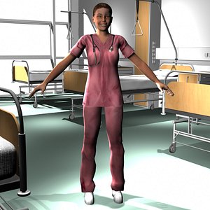 male medical staff 3d model