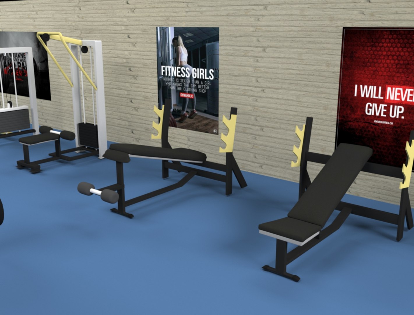 Gym Interior 3D Model - TurboSquid 1412340