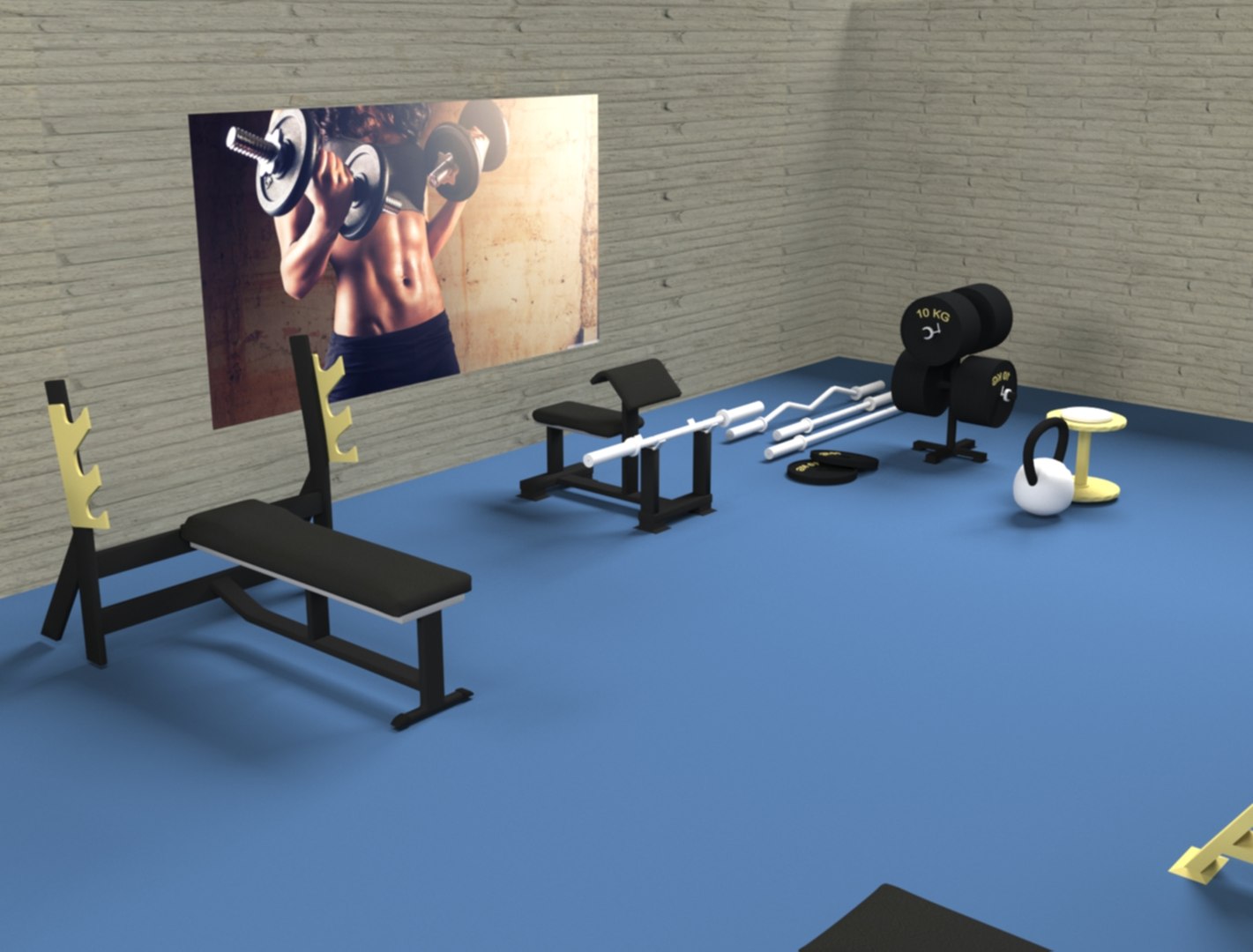 Gym Interior 3D Model - TurboSquid 1412340