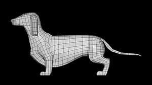3D model Dog Dachshund model low poly base mesh