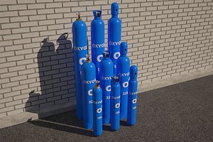 3D model oxygen tank