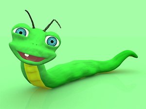 worm character 3d model