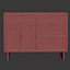 Wooden chest of drawers from rattan