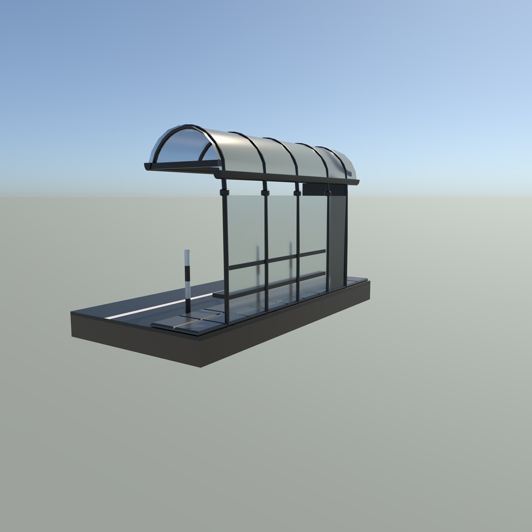 3D Bus Stop Low-poly 3D Model Model - TurboSquid 2334414