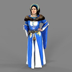 3D model medieval woman