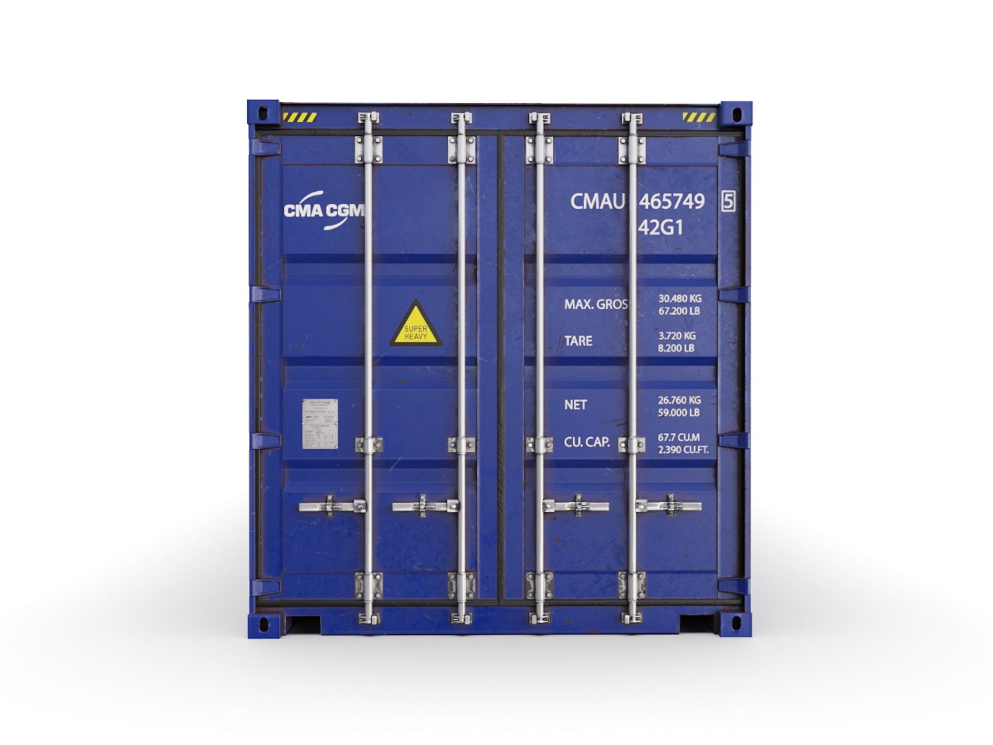 3D Shipping Container Cma-cgm 40 - TurboSquid 1618667