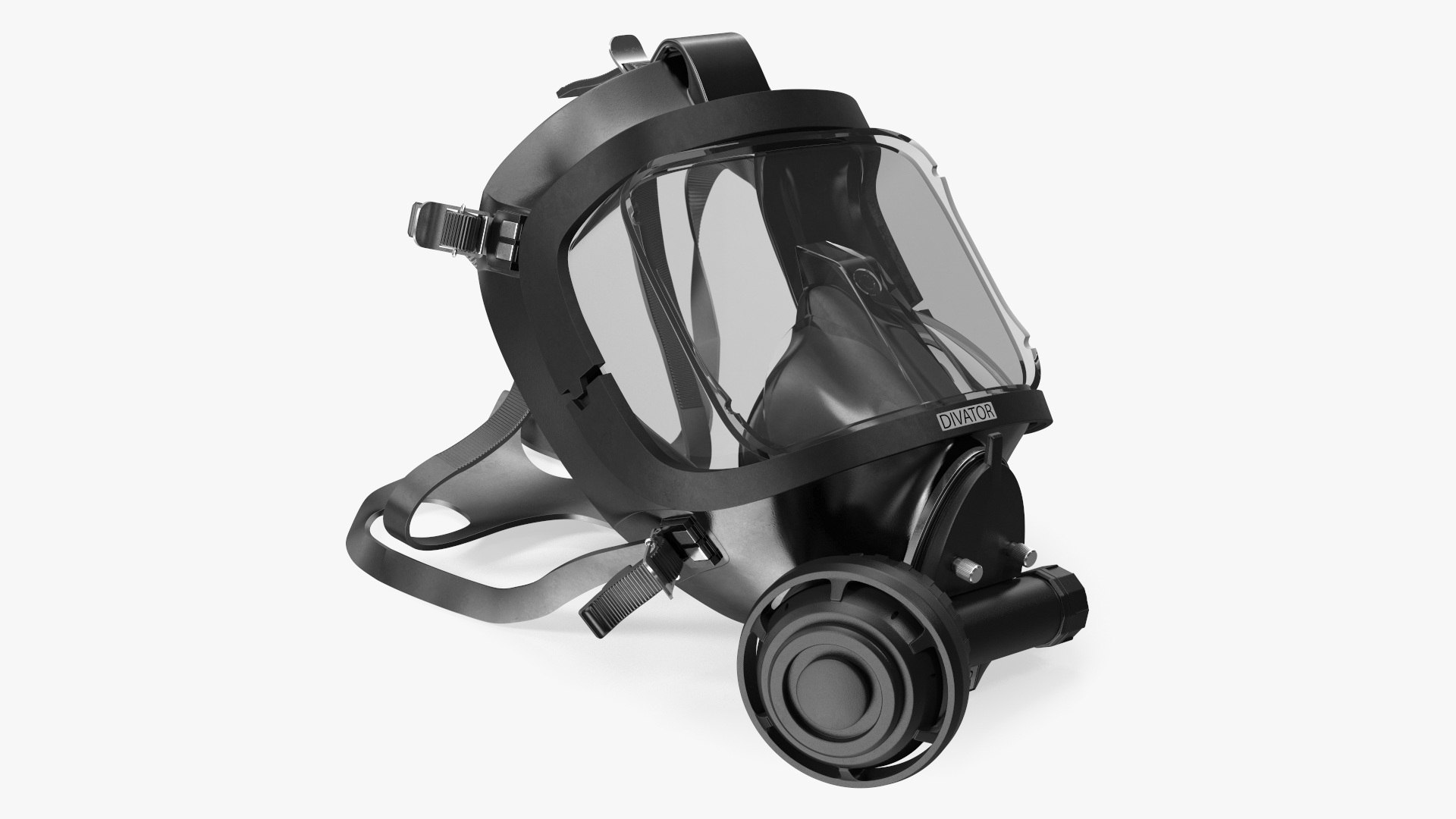Full Face Diving Mask with Regulator 3D model preview