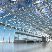 Hangar Interior PBR Aircraft Maintenance and Equipment Real-Time