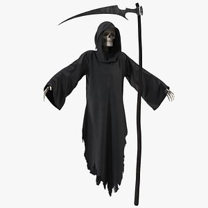 3D Grim Reaper with Scythe Set Rigged for Maya