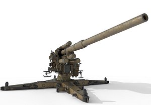 8 cm Flak 36 with Flak Rohr 18 Barrel 3D model