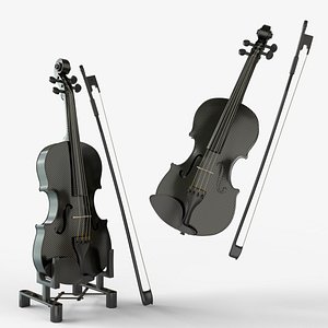 Black Carbon Fiber Violin model
