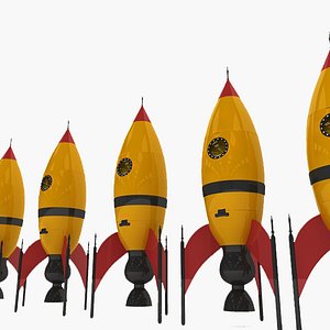 3d model of retro rocket
