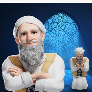 3D Cartoon Arab Uncle model