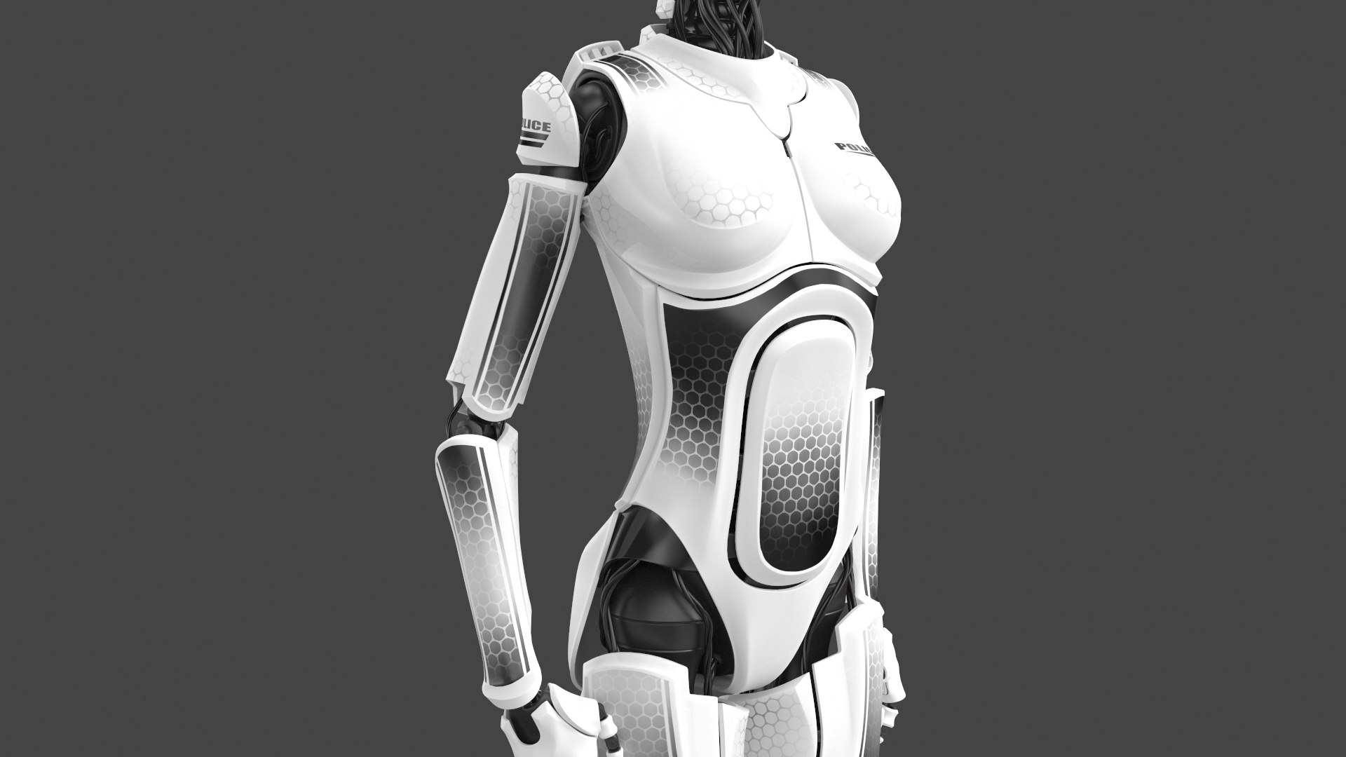 Female cyborg robot police officer 3D model - TurboSquid 1713802