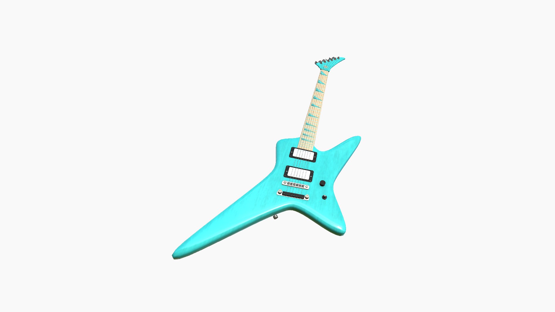 Electric Guitar I04 Light Blue - Music Instrument Design 3D Model ...