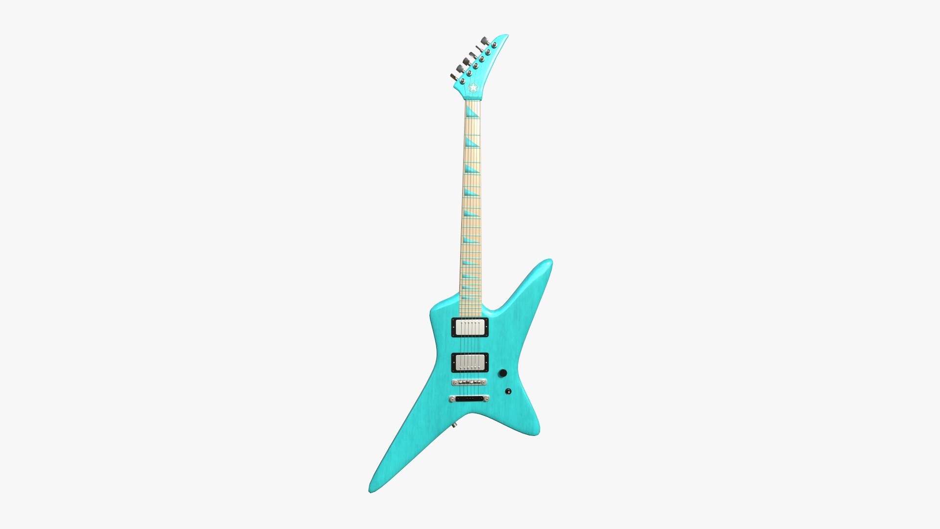 Electric Guitar I04 Light Blue - Music Instrument Design 3D Model ...