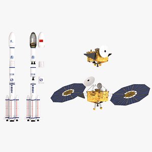 3D model Tianwen-2 CZ-3B