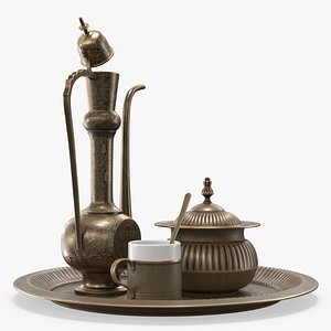 Middle Eastern Coffee Service Antique Bronze