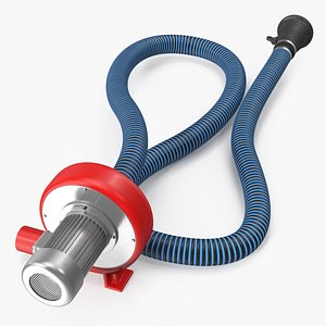 3D Exhaust Fume Extraction System Single Duct Rigged model