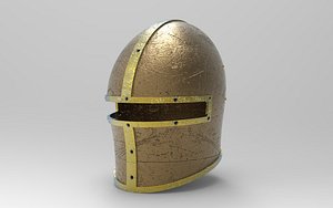 3D model knight great helm barbute