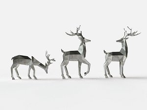 LowPoly Deer Statue 3D model