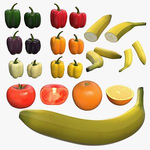3D Fruits and Vegetable Collection 001 PBR model