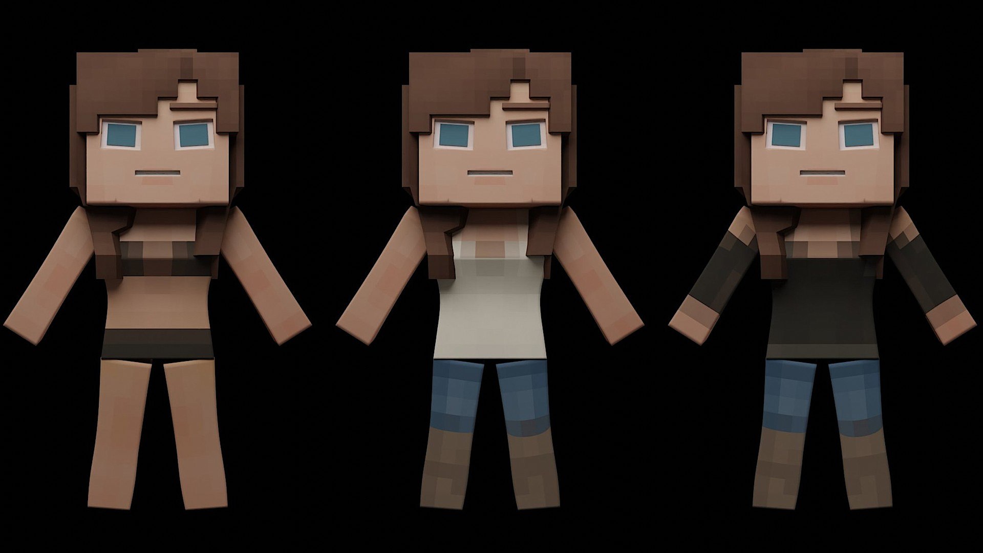 3D Minecraft Inspired Female Character Model - TurboSquid 1909527