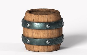 stylized barrel contains 3D model
