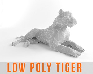 Tiger and Lion Low Poly Mammal Wild Africa Animal Lowpoly
