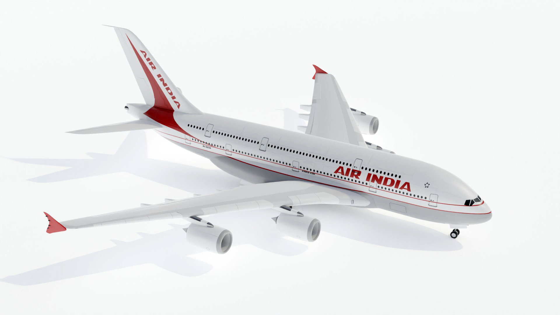 3d Airbus A380 Air India