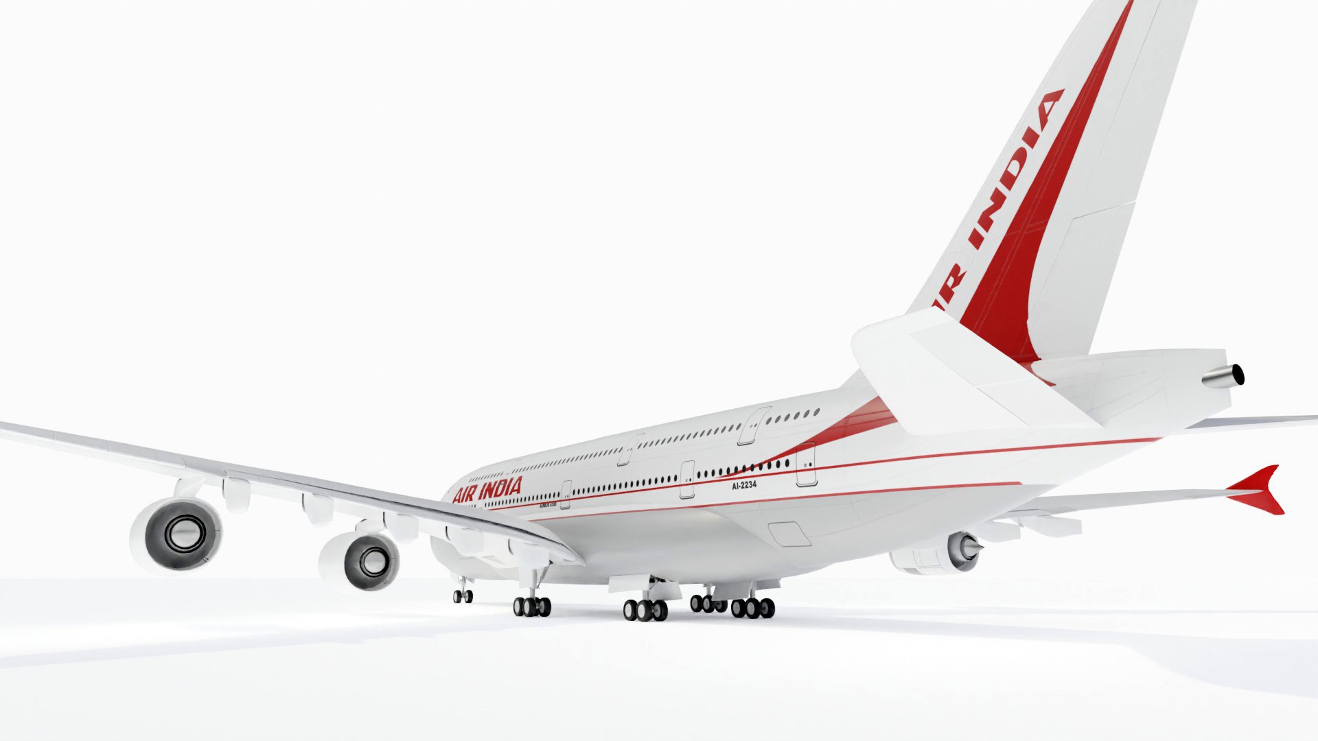 3d Airbus A380 Air India