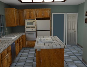 kitchen room 3d obj