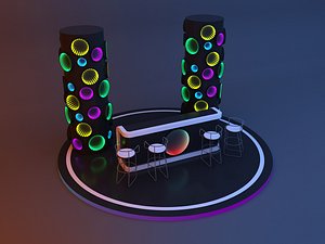 3D Sci-fi infinity mirror bar model
