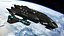 Nave da guerra spaziale fantascientifica nera