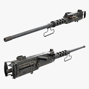 3D M2HB Browning Machine Gun Low-poly