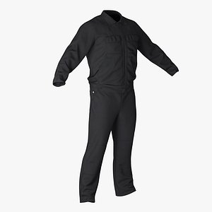 long sleeve coveralls uniform 3d model