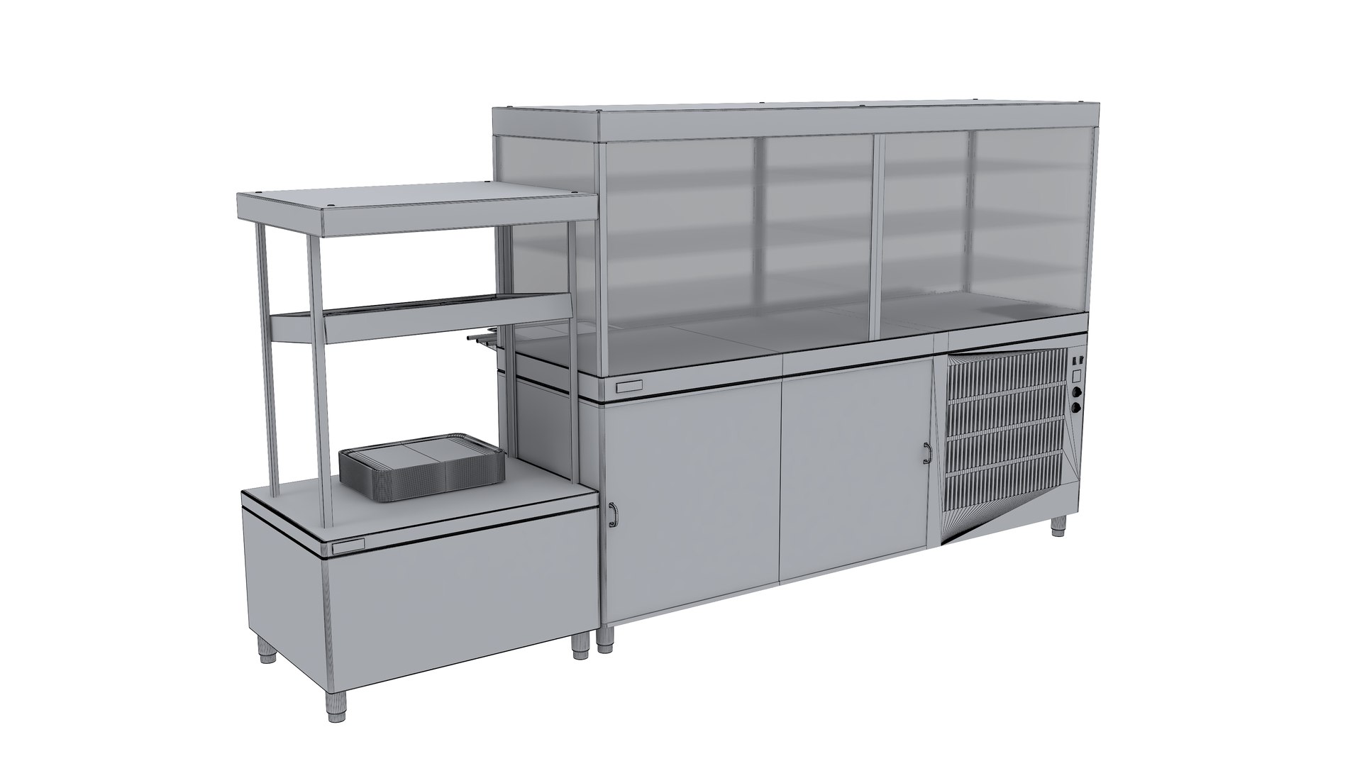 3D Model Glass Front Deli Counter - TurboSquid 2277207