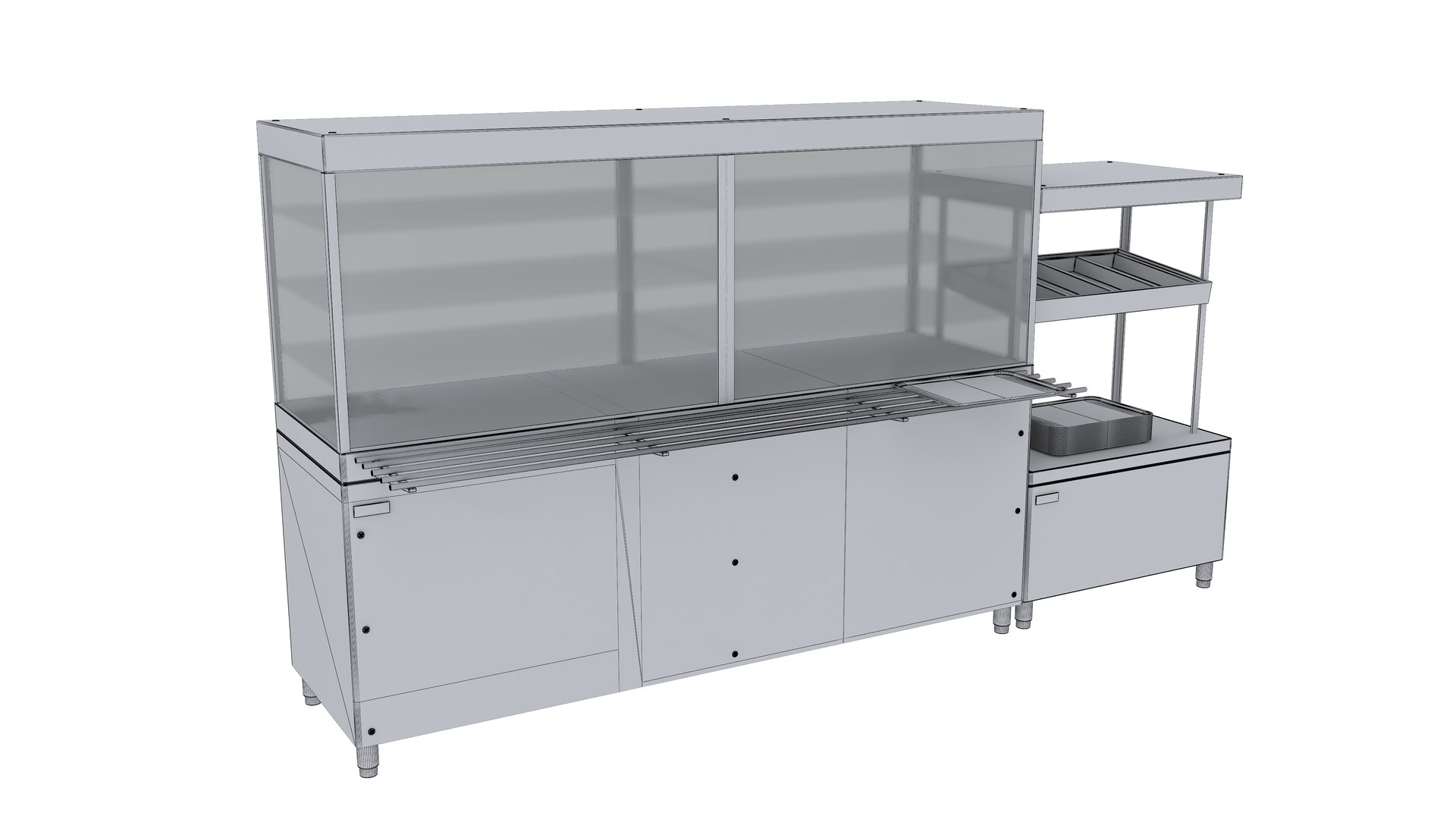 3D Model Glass Front Deli Counter - TurboSquid 2277207