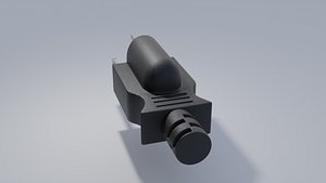 3D NEMA 5-15p Power Plug Male Low-poly 3D model