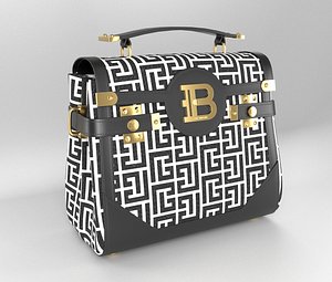 3D Balmain black maze bag