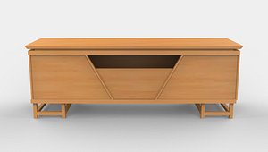 Wooden TV Stand 01 3D model 3D model