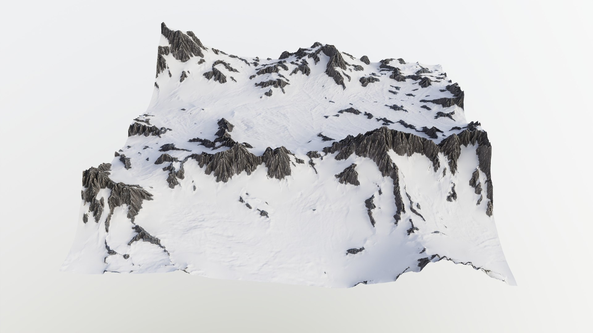 Snowy Landscape Model - TurboSquid 2152458
