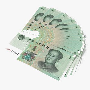 Fan of Chinese 1 Yuan 2019 Banknotes 3D model