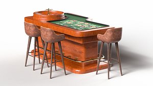 3D Luxury Casino Roulette Table - High-Quality 3D Model